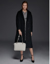 Black mohair, alpaca and wool coat