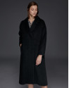 Black mohair, alpaca and wool coat