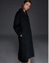 Black mohair, alpaca and wool coat