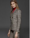 Red double-breasted glen plaid jacket
