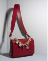 Bolso cartera Joyce en piel roja con cadenas