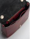 Red leather Joyce billfold with chain