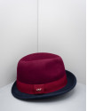 Sombrero borsalino bicolor granate/azul
