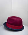 Sombrero borsalino bicolor granate/azul