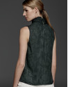 Top cuello alto drapeado verde inglés