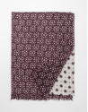 Foulard estampado floral geométrico granate / crudo