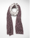 Foulard estampado floral geométrico granate / crudo