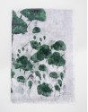 Foulard lana y seda flores verdes