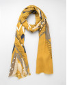 Foulard estampado geométrico mostaza