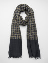 Foulard beige con cenefa marino