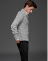 Jersey cuello smoking gris