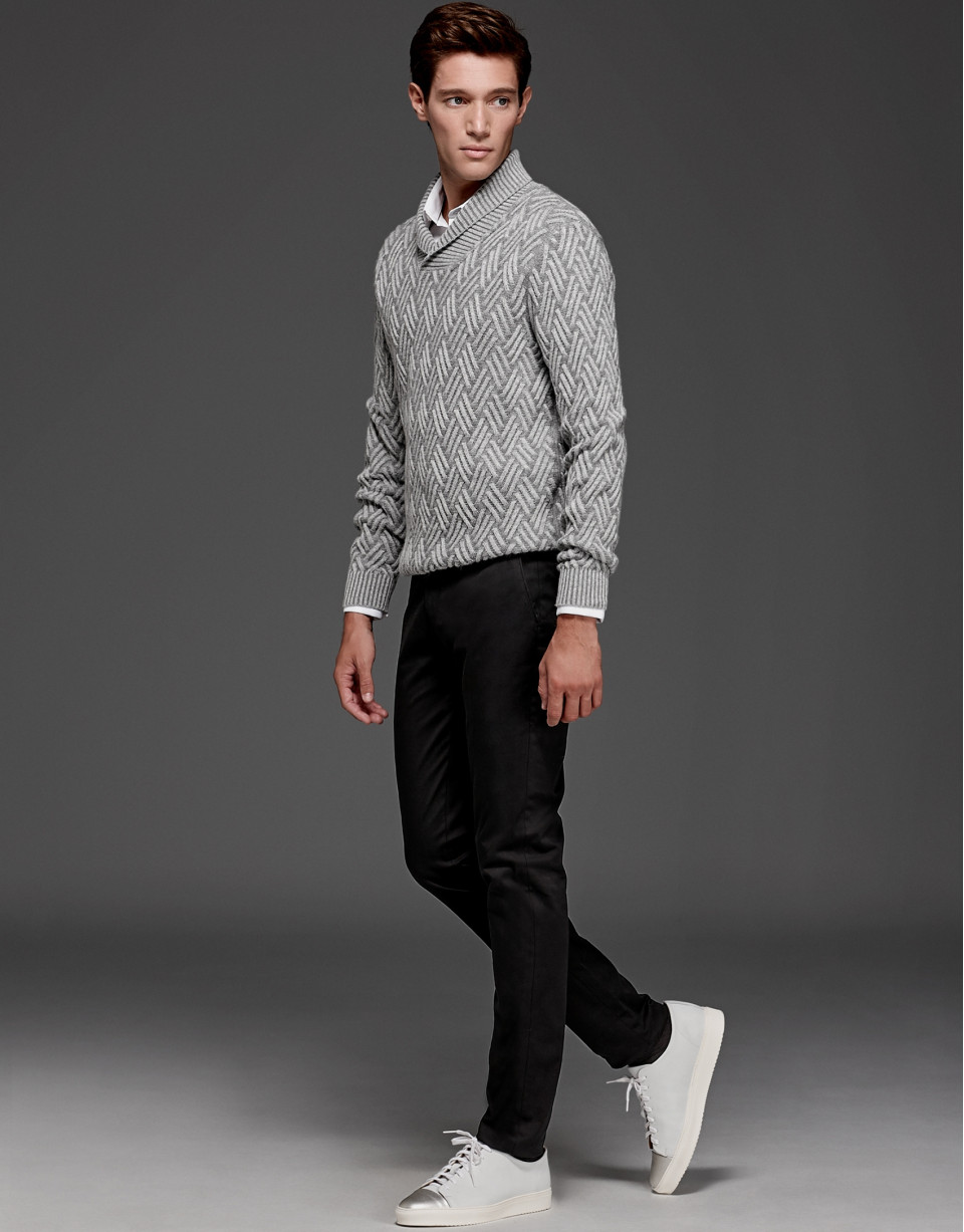 Jersey cuello smoking gris