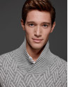 Gray sweater with tuxedo collar