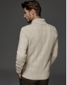 Ivory sweater with tuxedo collar