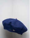 Boina angora y lana azul marino