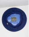 Boina angora y lana azul marino