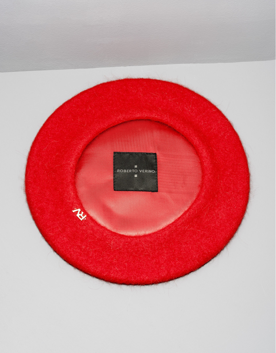 Boina angora y lana rojo