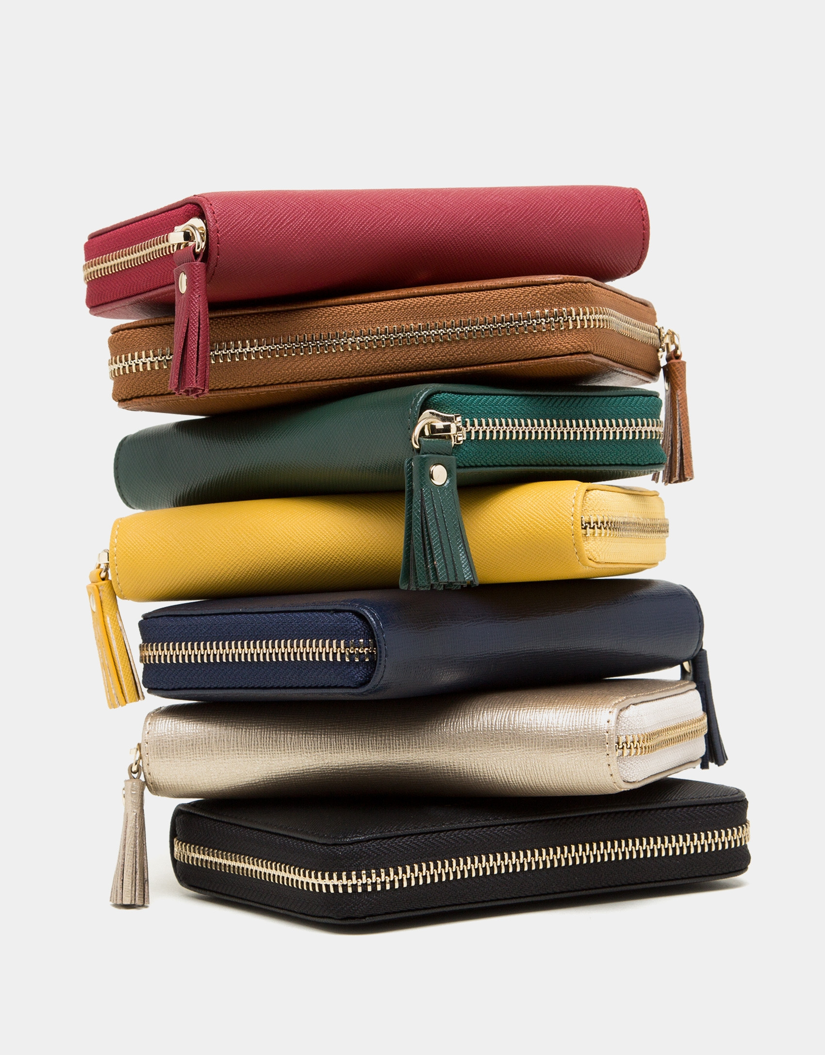 Yellow Saffiano leather mili billfold