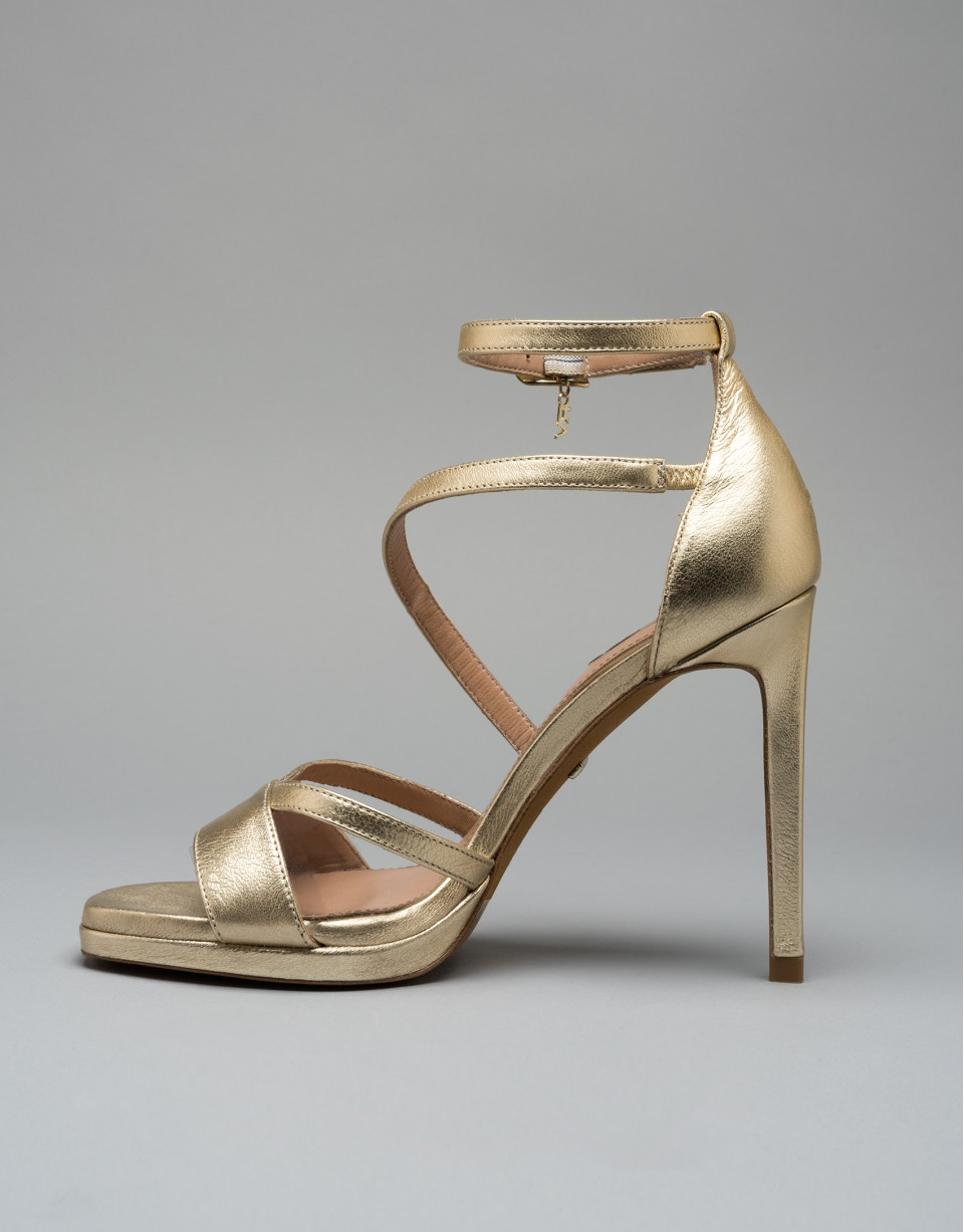 Gold leather sandals Valence
