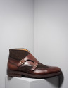 Brown Monk ankle boots with two buckles