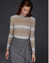 Beige/ivory ribbed sweater