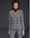 Plaid double-breasted jacket