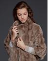 Chaqueta larga pelo conejo beige