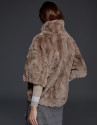 Chaqueta larga pelo conejo beige