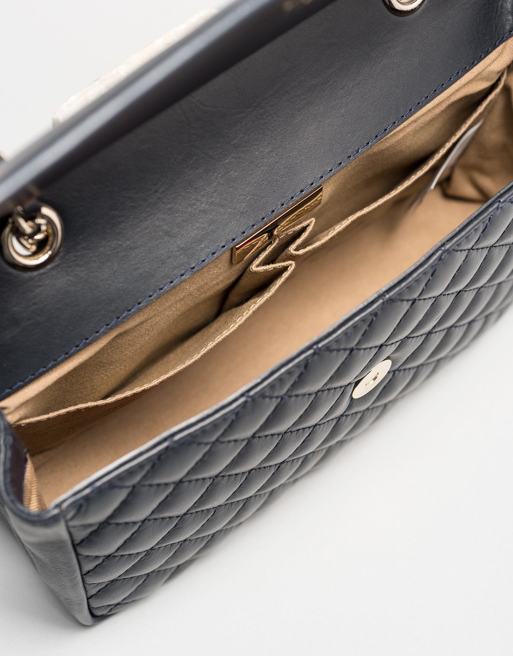Navy leather Ghauri shoulder bag