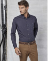 Brown chinos with micro print