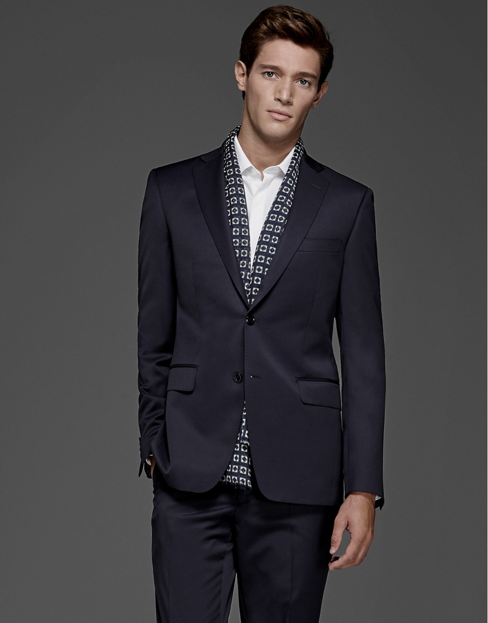 Blue checked scarf