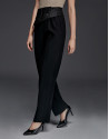 Pants with waist sash