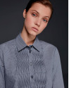 Camisa jaretas cuadro vichy azul