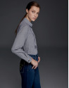 Camisa jaretas cuadro vichy azul