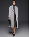 Beige mohair, alpaca and wool coat