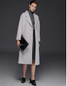 Beige mohair, alpaca and wool coat