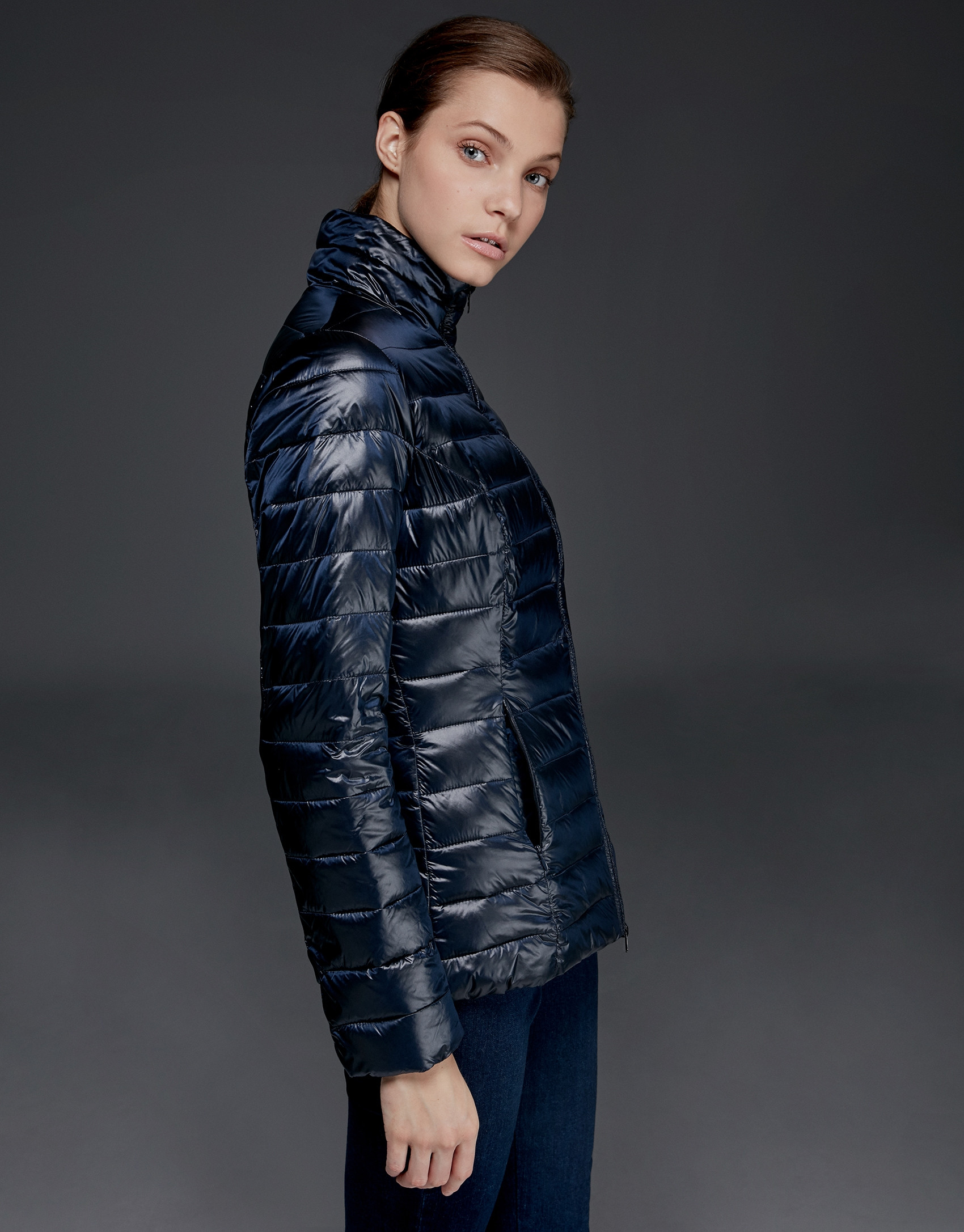 Navy blue two-piece windbreaker