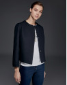 Navy blue two-piece windbreaker
