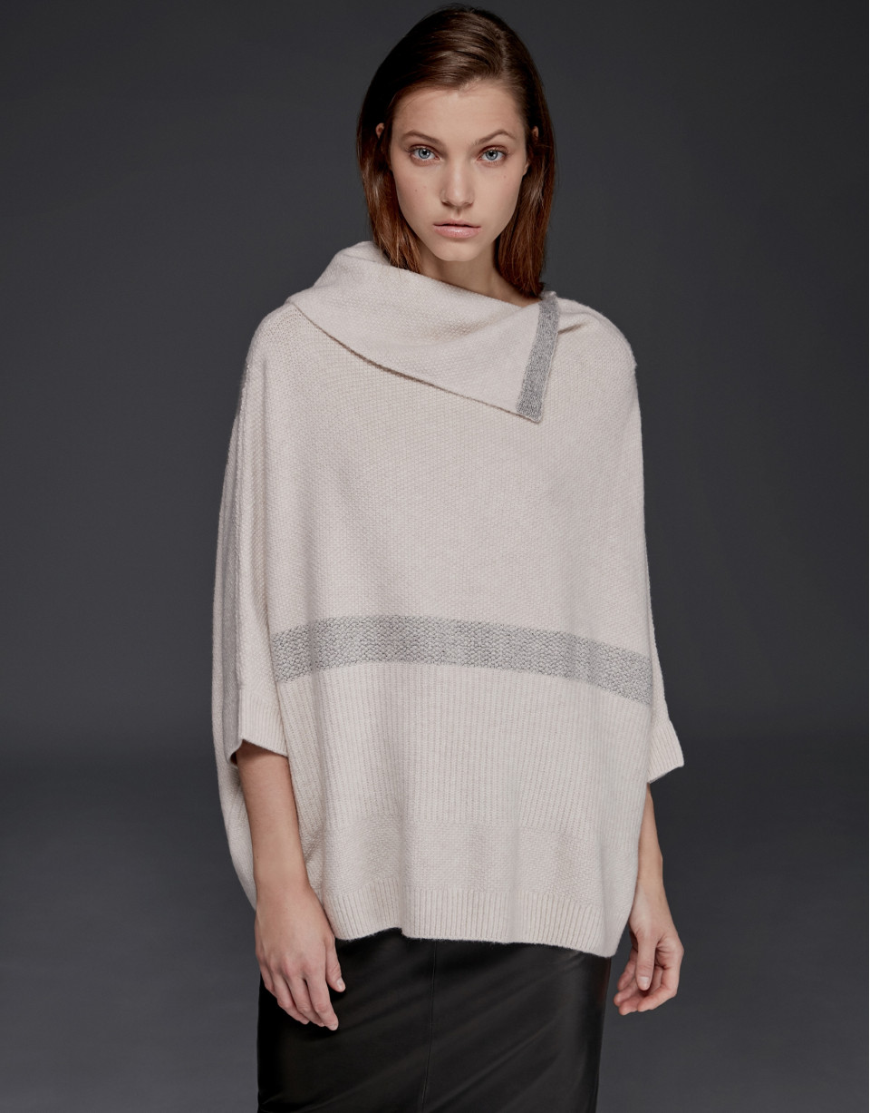 Light beige oversize sweater with Japanese sleeves