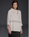 Light beige oversize sweater with Japanese sleeves