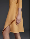 Camel knit asymmetric dress