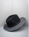Sombrero fedora lana negro/gris