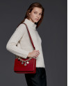 Bolso cartera Joyce en piel roja con cadenas