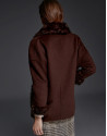 Chaquetón marrón doble faz con cuello de pelo