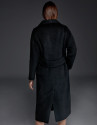 Black mohair, alpaca and wool coat