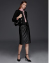 Black thick knit short jacket