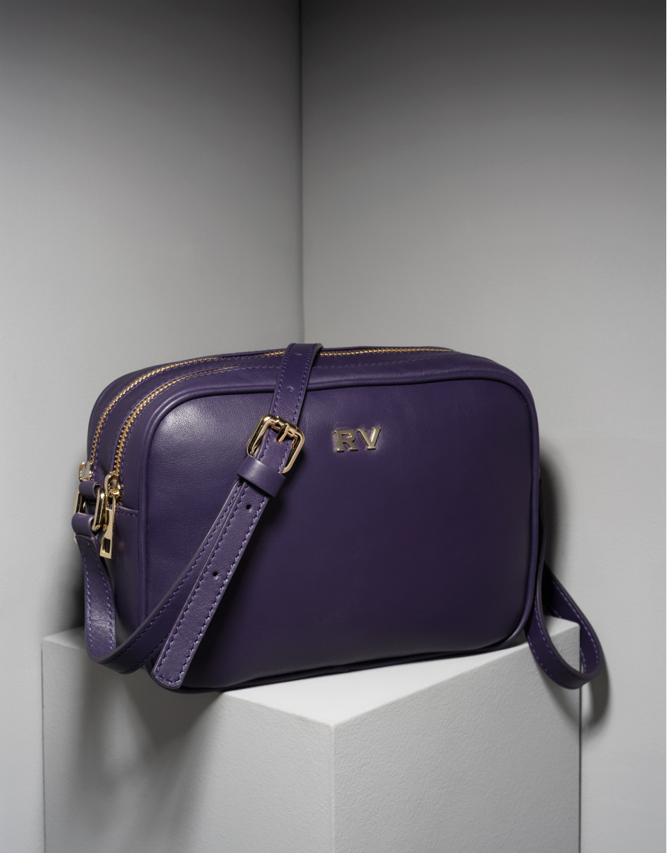 Bolso bandolera piel violeta oscuro Taylor