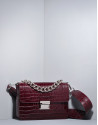 Bolso cartera piel coco burdeos Joyce