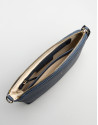 Navy blue leather Lisa nano Clutch 