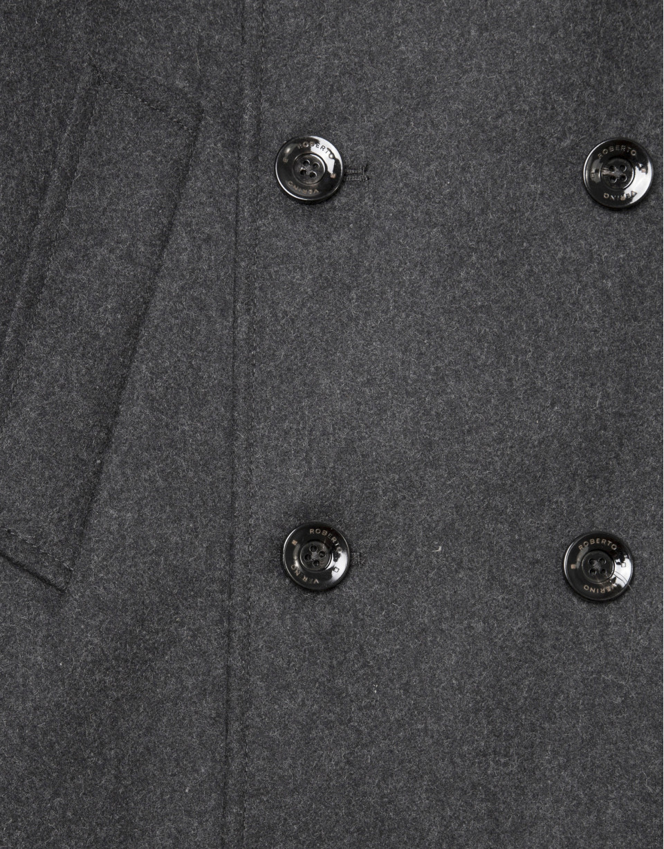 Gray wool three-quarter coat